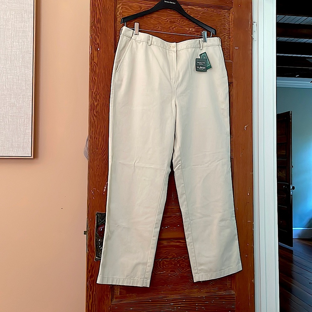 LL Bean Cotton Classic Fit White Jeans